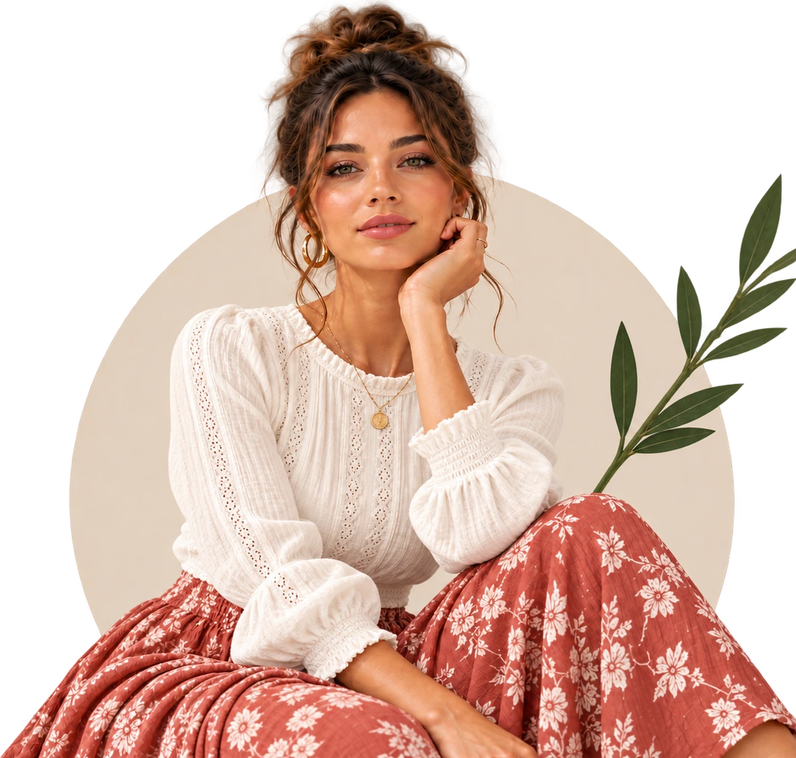 UXA FASHION Summer Vibes - Terracotta Floral Ensemble